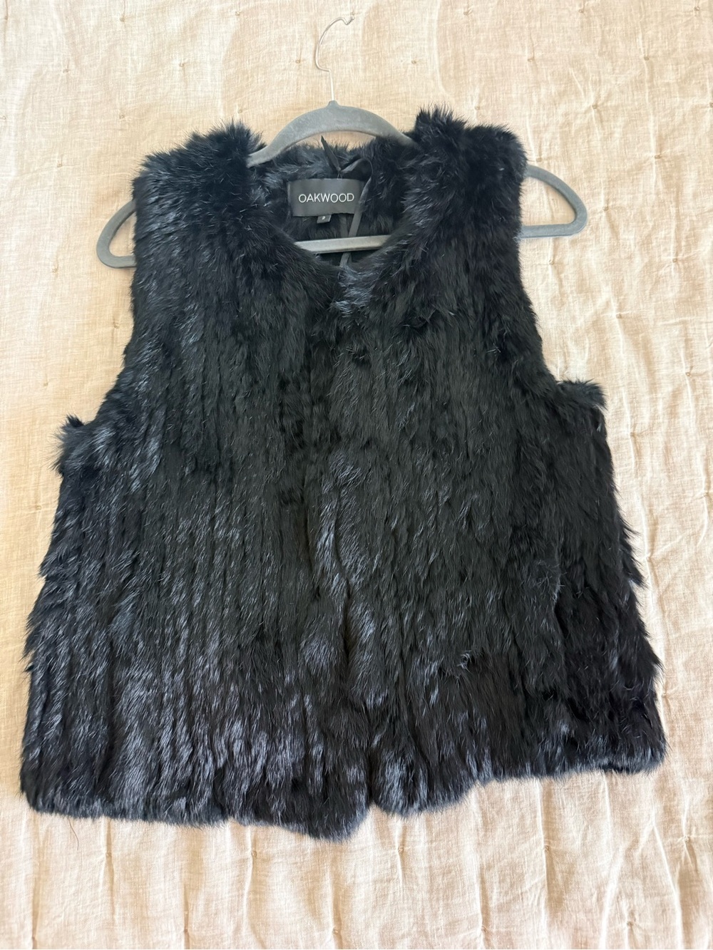 Oakland Rabbit Fur Black Vest Size 2(French)